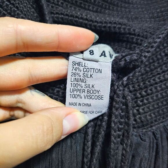 Jigsaw Silk Blend Empire Waist Laced Crochet Upper Gauzy Column Midi Dress Sz 4 - Picture 8 of 12